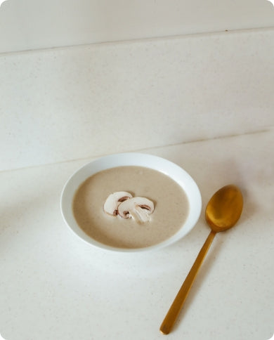 outlives mushroom soup served in a bowl.