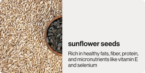 Graphic shows Nutrition Value of Sunflower Seeds which is Ingredient of Outlive Nut & Seed Bar